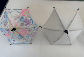 Miniature paper umbrellas