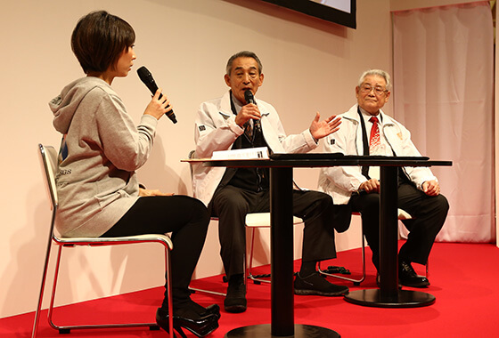 田畑喜八会長×小川規三郎副会長によるきものトークショー写真