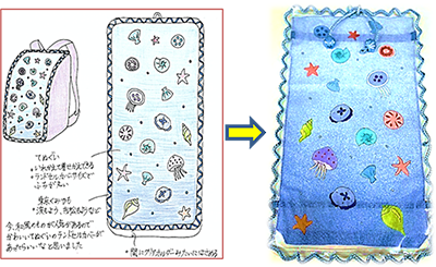 令和3年度最優秀賞「てぬぐいランドセルカバー」