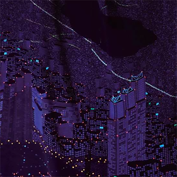 令和6年度金賞　東京染小紋　江戸小紋絵羽「新宿夜景」