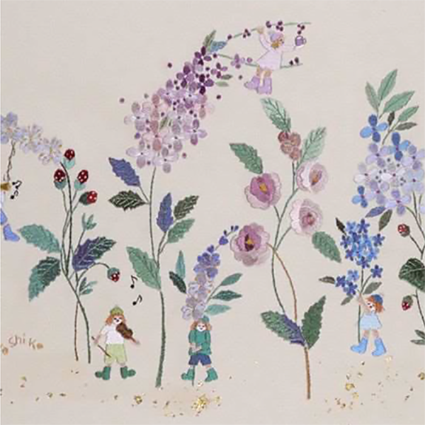 令和6年度銅賞　江戸刺繍　花と妖精